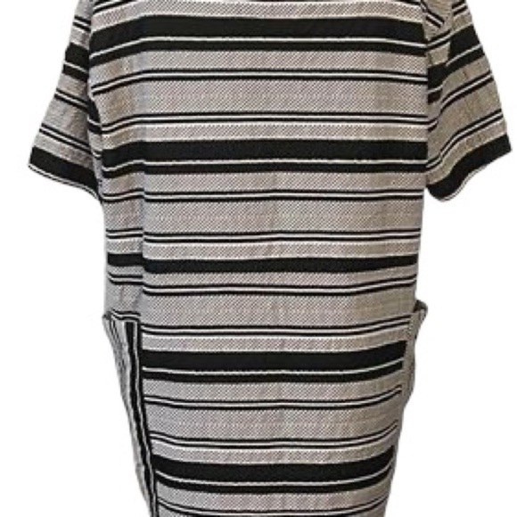 Zara Trafaluc Collection Black And White Striped Dress Size L - Picture 4 of 5
